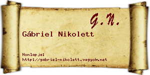 Gábriel Nikolett névjegykártya